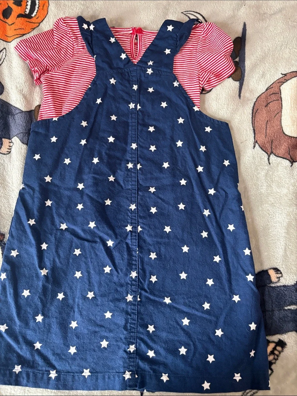Carter's Navy Star Pinafore with Red Striped Tee